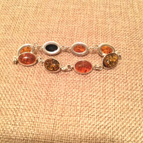 Jewelry - Women’s Amber & Sterling Silver Bracelet.